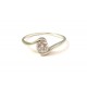 OR argent SOLITAIRE Bague 18 KT avec zircon cubique de taille brillant