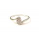 SILVER SOLITAIRE RING 18 KT WHITE GOLD with BRILLIANT-CUT CUBIC ZIRCONIA