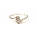 SOLITAIRE RING IN SILVER RHODIUM-PLATED WHITE GOLD 18 KT CUBIC ZIRCONIA BRILLIANT CUT