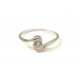 SILVER SOLITAIRE RING 18 KT WHITE GOLD with BRILLIANT-CUT CUBIC ZIRCONIA