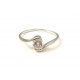 PLATA solitario anillo 18 KT de oro blanco con Circonita de talla brillante