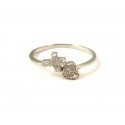 RING WITH HEART AND CROSS IN SILVER RHODIUM-PLATED WHITE GOLD 18 KT WITH ZIRCON 