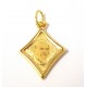 CIONDOLO MEDAGLIETTA SAN PIO IN ORO GIALLO 18 KT + COLLANA LACCIO IN OMAGGIO