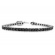 BRACCIALE TENNIS UNISEX IN ARGENTO RODIATO ORO BIANCO 18 KT CON ZIRCONI NERI