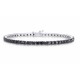 BRACCIALE TENNIS UNISEX IN ARGENTO RODIATO ORO BIANCO 18 KT CON ZIRCONI NERI