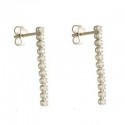 EARRINGS TENNIS IN SILVER RHODIUM-PLATED WHITE GOLD 18 KT WITH ZIRCONIA