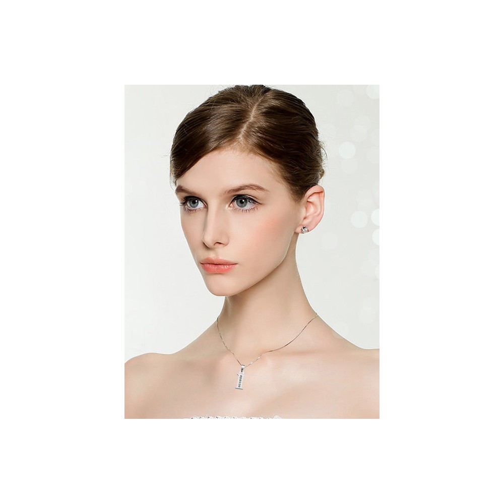 MicLee Collana Lettera In Argento 925 Con Zirconi | Ciondolo Elegante Per Donne E Ragazze