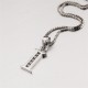 INITIAL LETTER G PENDANT NECKLACE IN RHODIUM-PLATED WHITE GOLD AND CUBIC ZIRCONIA 