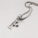 INITIAL LETTER O PENDANT NECKLACE IN RHODIUM-PLATED WHITE GOLD AND CUBIC ZIRCONIA 