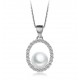 COLLIER en ARGENT RHODIÉ OR BLANC 18 KT avec PEARL et ZIRCONS