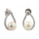 18 KT OR BLANC RHODIUM PLAQUÉ boucles d’OREILLES ARGENT avec ZIRCON CUBIQUE