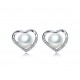 18 KT de ORO BLANCO RODIO PLATEADO PENDIENTES PLATA con CIRCONITA