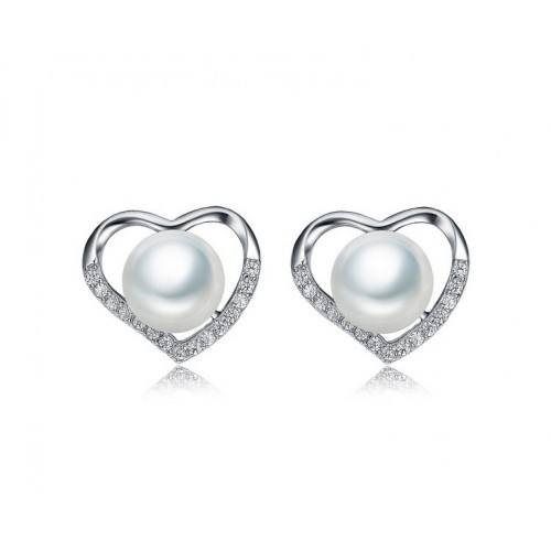 18 KT OR BLANC RHODIUM PLAQUÉ boucles d’OREILLES ARGENT avec ZIRCON CUBIQUE