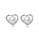 18 KT WHITE GOLD RHODIUM PLATED SILVER EARRINGS with CUBIC ZIRCONIA