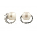 EARRINGS IN SILVER RHODIUM-PLATED WHITE GOLD 18 KT WITH ZIRCONIA