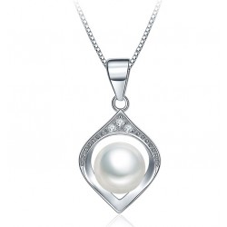 18 KT WHITE GOLD RHODIUM SILVER HEART NECKLACE with CUBIC ZIRCONIA ROUND BRILLIANT CUT