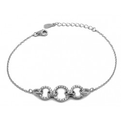 INFINITE WHITE GOLD CUBIC ZIRCONIA BRACELET RHODIUM-PLATED SILVER ROUND BRILLIANT CUT