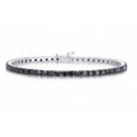 BRACCIALE TENNIS DA UOMO IN ARGENTO RODIATO ORO BIANCO 18 KT CON ZIRCONI NERI