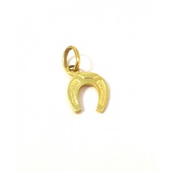 PENDANT HORSESHOE YELLOW GOLD + NECKLACE LACE FREE