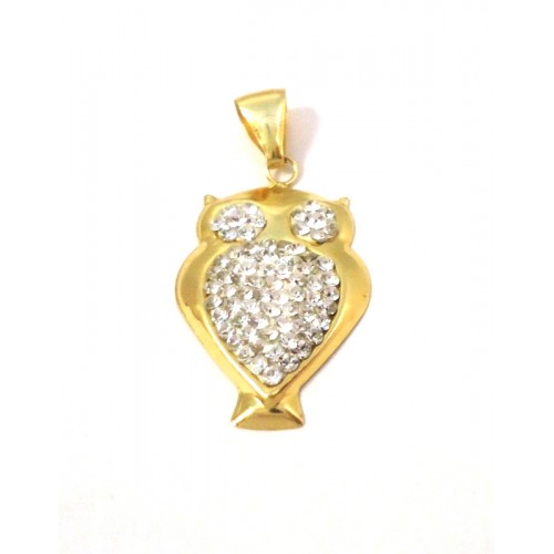 CIONDOLO GUFO IN ORO GIALLO 18 KT +COLLANA OMAGGIO