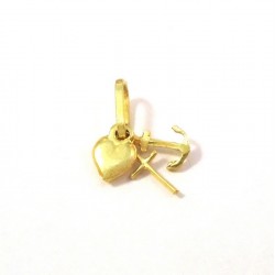 CIONDOLO FEDE SPERANZA E CARITA' IN ORO GIALLO 18 KT + COLLANA OMAGGIO