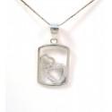 NECKLACE UNISEX WITH HEART IN SILVER RHODIUM-PLATED WHITE GOLD 18 KT