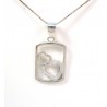 18 KT de oro blanco Rodio plata collar de la flor con CUBIC ZIRCONIA