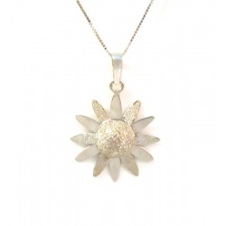 Necklace IN 18KT white gold with DAISY