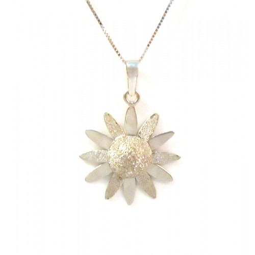 COLLANA IN ORO BIANCO 18KT CON MARGHERITA