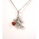 18 KT WHITE GOLD RHODIUM SILVER FLOWER NECKLACE with CUBIC ZIRCONIA