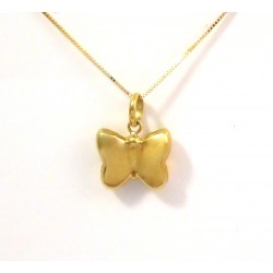 NECKLACE WITH PENDANT, BUTTERFLY, YELLOW GOLD 18 KT FROM WOMAN