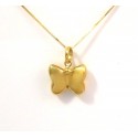 NECKLACE WITH PENDANT, BUTTERFLY, YELLOW GOLD 18 KT FROM WOMAN