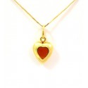 LADIES NECKLACE WITH HEART IN YELLOW GOLD 18 KT 