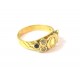 ANELLO DA DONNA IN ORO GIALLO 18 KT CON ZIRCONI E ONICE