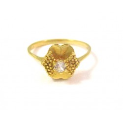 ANELLO SOLITARIO DA DONNA IN ORO GIALLO 18 KT CON ZIRCONE TAGLIO BRILLANTE