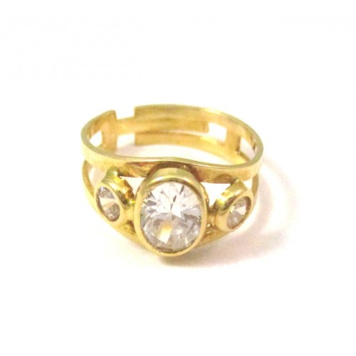 ANELLO TRILOGY DA DONNA IN ORO GIALLO 18 KT CON ZIRCONI 