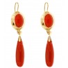 ORECCHINI DOTEA IN ORO GIALLO 18 KT CON CORALLO NATURALE