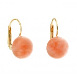 EARRINGS DOTEA IN YELLOW GOLD 18 KT WITH NATURAL CORAL
