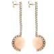 PENDENTIF BOUCLES D'OREILLES EN OR BLANC 18 KT AVEC DES DIAMANTS ET CORAIL NATUREL