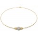 COLLANA COLLIER DA DONNA IN ORO GIALLO 18 KT CON ZIRCONI BIANCHI TAGLIO BRILLANTE