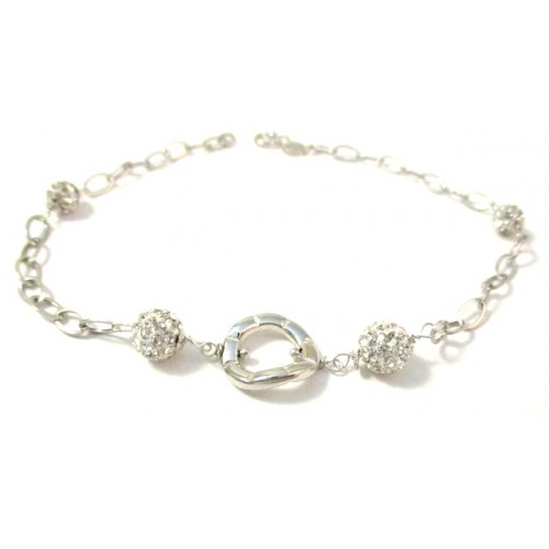 BRACCIALE DA DONNA IN ORO BIANCO 18 KT CON ZIRCONI TAGLIO BRILLANTE