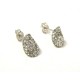 BOUCLES D'OREILLES EN OR BLANC 18 KT AVEC OUVRIR " DE LA ZIRCONE CUBIQUE TAILLE BRILLANT