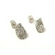 EARRINGS IN 18KT WHITE GOLD WITH PAVE' OF CUBIC ZIRCONIA BRILLIANT CUT
