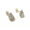 BOUCLES D'OREILLES EN OR BLANC 18 KT AVEC OUVRIR " DE LA ZIRCONE CUBIQUE TAILLE BRILLANT