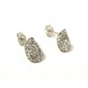 EARRINGS IN 18KT WHITE GOLD WITH PAVE' OF CUBIC ZIRCONIA BRILLIANT CUT