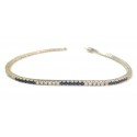 BRACCIALE TENNIS IN ORO BIANCO 18 KT CON ZIRCONI BIANCHI E AZZURRI