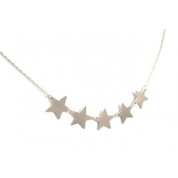 COLLANA DA DONNA CON STELLE IN ORO BIANCO 18 KT