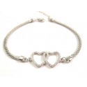 CORAZÓN PULSERA EN PLATA RODIO CHAPADO EN ORO BLANCO CON CIRCONITA TALLA BRILLANTE