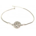 BRACELET WOMEN'S TREE OF LIFE IN SILVER RHODIUM-PLATED WHITE GOLD WITH ZIRCONS 