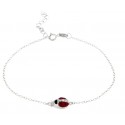 BRACELET LADYBUG LUCKY CHARM IN RHODIUM-PLATED SILVER IN WHITE GOLD WITH ZIRCONS